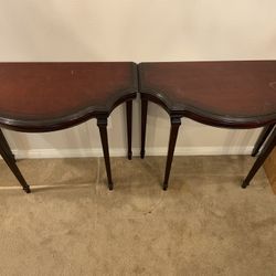 2x Dark Wood Side Tables
