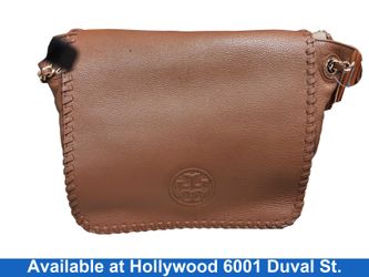 Tory Burch Marion Whipstitch Beige / Tan Purse / Handbag