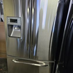 General Electric Profile French Doors Refrigerator. Warranty Financing True Snap. If You Qualify 