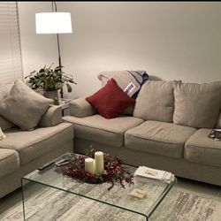 Matching Grey Loveseat & 3-Seater Couch 