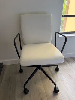 Faux white leather office chair