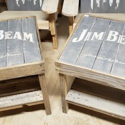 Jim Beam Whiskey Barn End Tables 