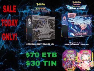 (READ DESCRIPTION) POKEMON SALE FOR TODAY ONLY PITCH BLACK CHAOS RISING