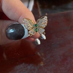 Butterfly Gold Plated Adjustable Ring 