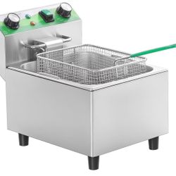 Brand New In The Box- Electric Deep Fryer with Timer 10L/10.6QT Commercial Deep Fryer with Basket and Lid, Temp Control, 1700W/110V Stainless Steel Si