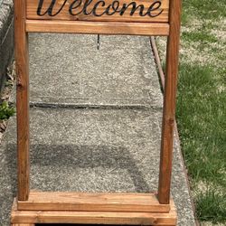 Welcome Sign And Hanging Plant Holder