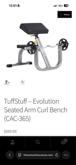 Tuff Stuff seated preacher curl bench (CAC-365).