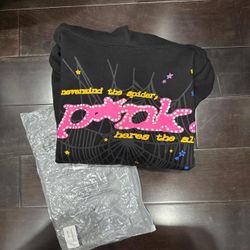 Black And Pink Sp5der Hoodie