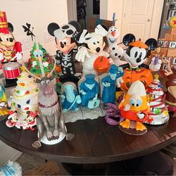 Disney Holiday Popcorn Bucket Lot – Christmas Halloween Easter Mickey Olaf Haunted Mansion