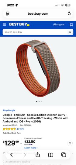 Google Fitbit Air Stephen Curry Special Edition