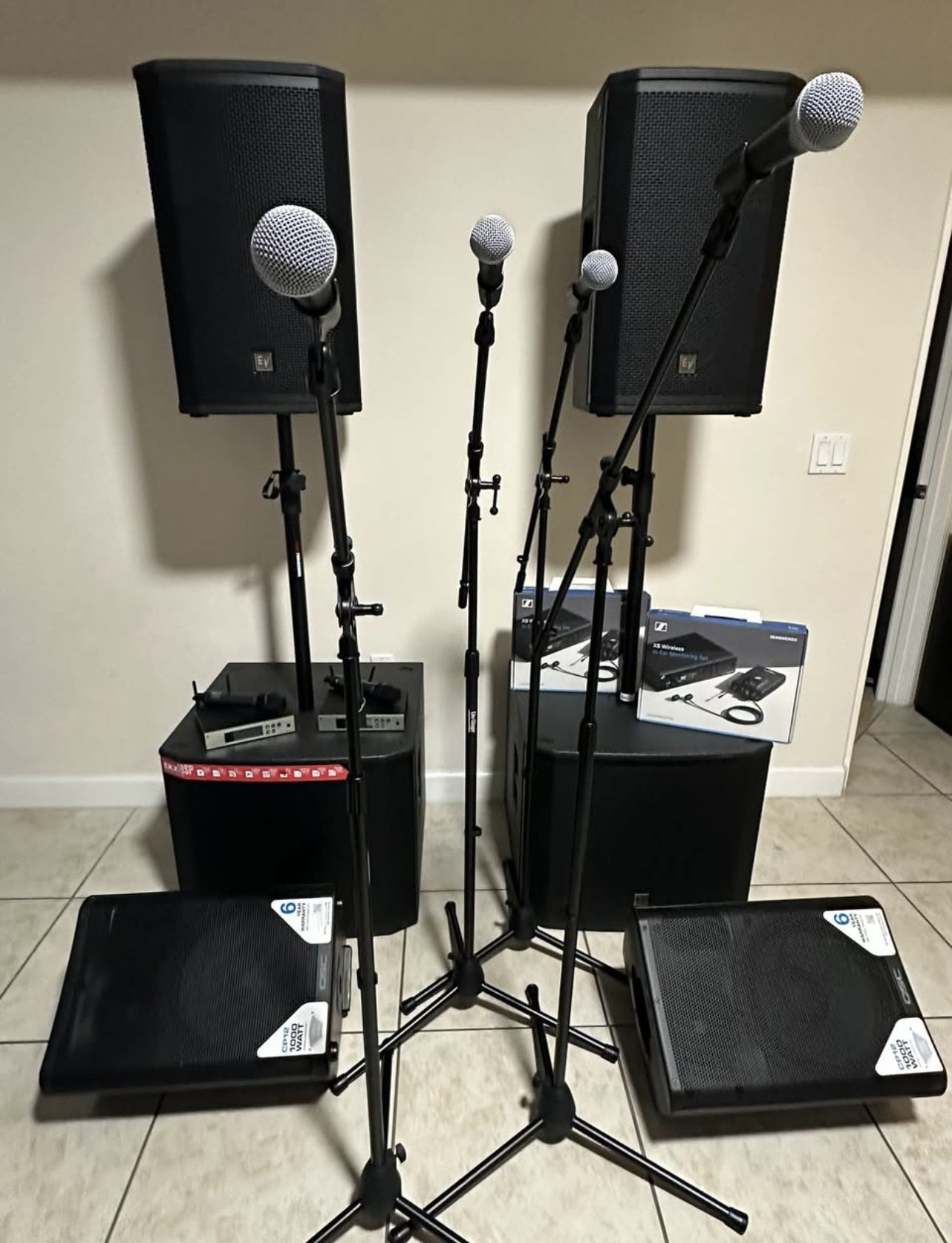 Sound System (Speakers - Subwoofer - Micros - In-ears)