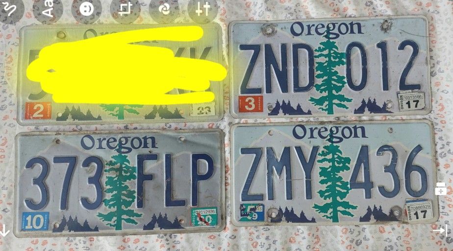 Old Oregon License Plates