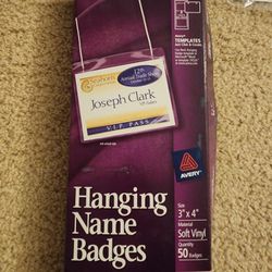 Avery Customizable Name Badges, 3" x 4", Laser/Inkjet Printable Inserts, 100 Name Tag Holders with Cords (74459)