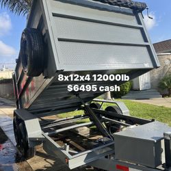 Dump Trailer 8x12x4 12000 Lb $6485 Many Extras 
