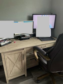 Desk with rolling drawer