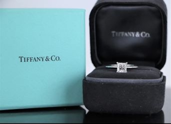 Tiffany Co Platinum GIA 1.06ct H IF Princess Cut Diamond Engagement Ring