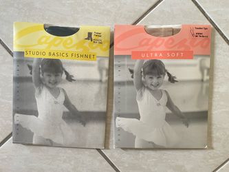 Lot of 2 Capezio Girls Dance Tights (Size C 8-12 / One Size Fits All)