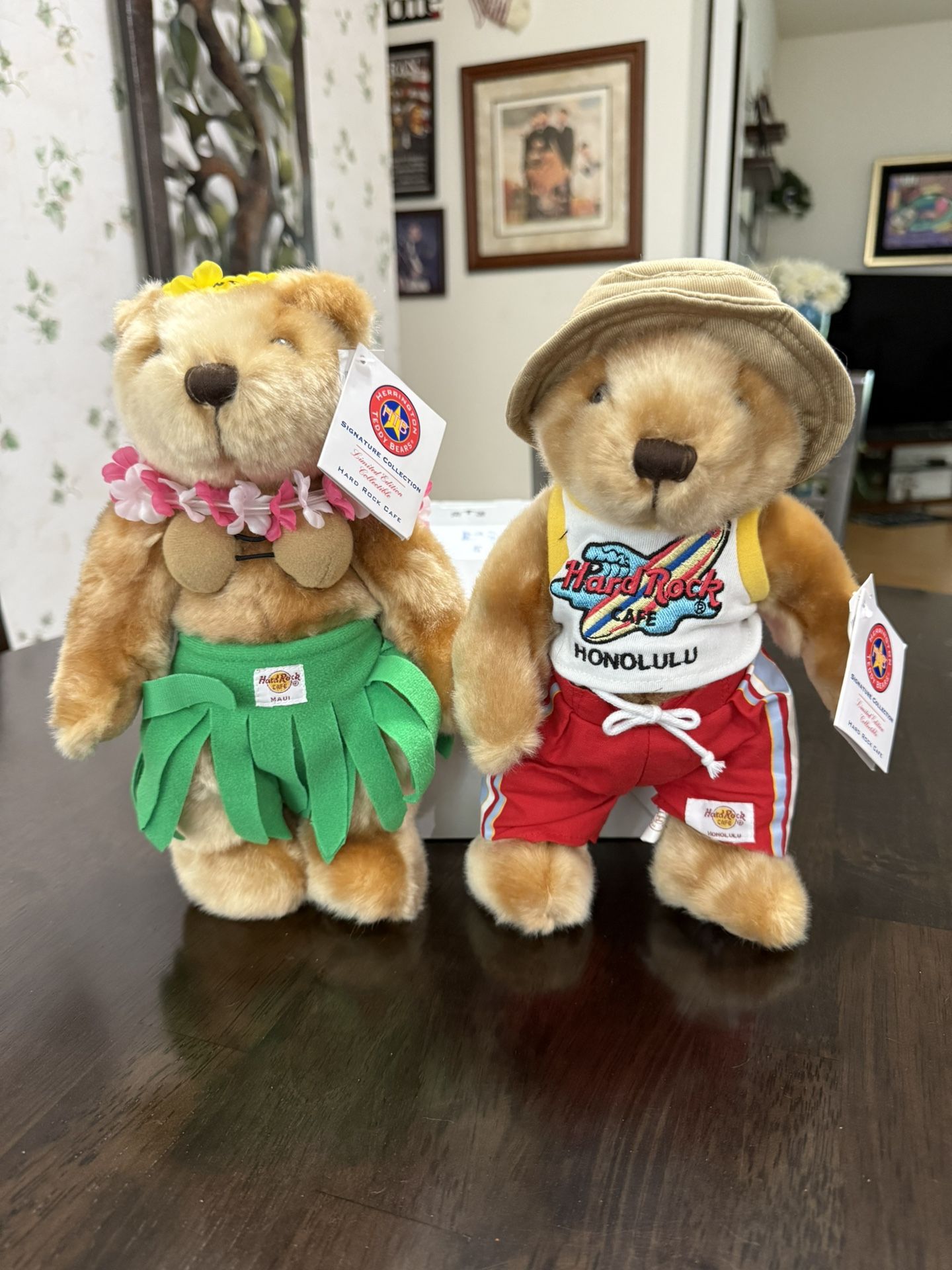 Hard Rock Honolulu & Maui Hawaiian Harrington Teddy Bears 