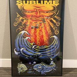 Vintage Sublime Badfish Framed Poster 24” X 36”