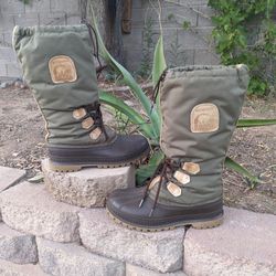 MEN'S SOREL WOODSMAN NYLON FELT LINED STEEL SHANK RUBBER BOOTS Size 8