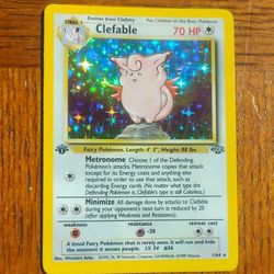 LP WOTC 1999 1st Edition Holo Clefable 1/64 Jungle Set Pokemon Card