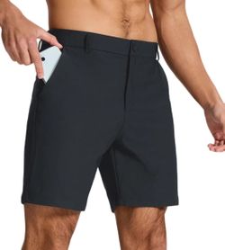 SNOWTEN Men's Classic Fit 7/9/11 Inch Golf Shorts Lightweight Long Stretch Hiking Short with 4 Pockets for Casual Work