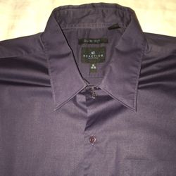 Kenneth Cole Reaction Mens Dress Shirt Slim Fit Purple Size LG 16-34/35