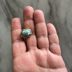 Antique Vintage Jewelry Gold-plated Earring Whit Turquoise 