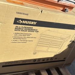 Husky 46in tool chest with wood top