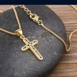 Gold Plated Cross Necklace