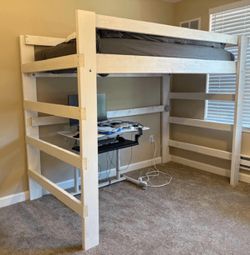 Full Size Wood Loft Bed Frame x2