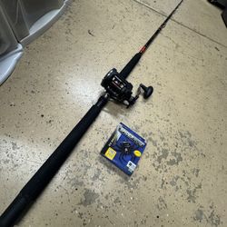 Penn 20 Level Wind 7’ Salt Water Fishing Style Fishing Combo. Very Clean.