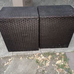 2 wicker Laundry Baskets Open Box
