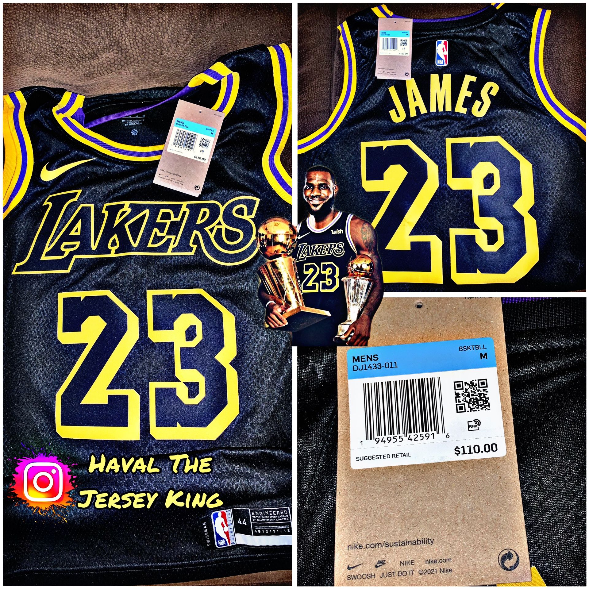 Championship Mamba Edition Lakers Men's Los Angeles Lakers LeBron James  Nike Black Mamba City