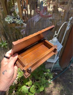 Vintage wooden rectangular small box