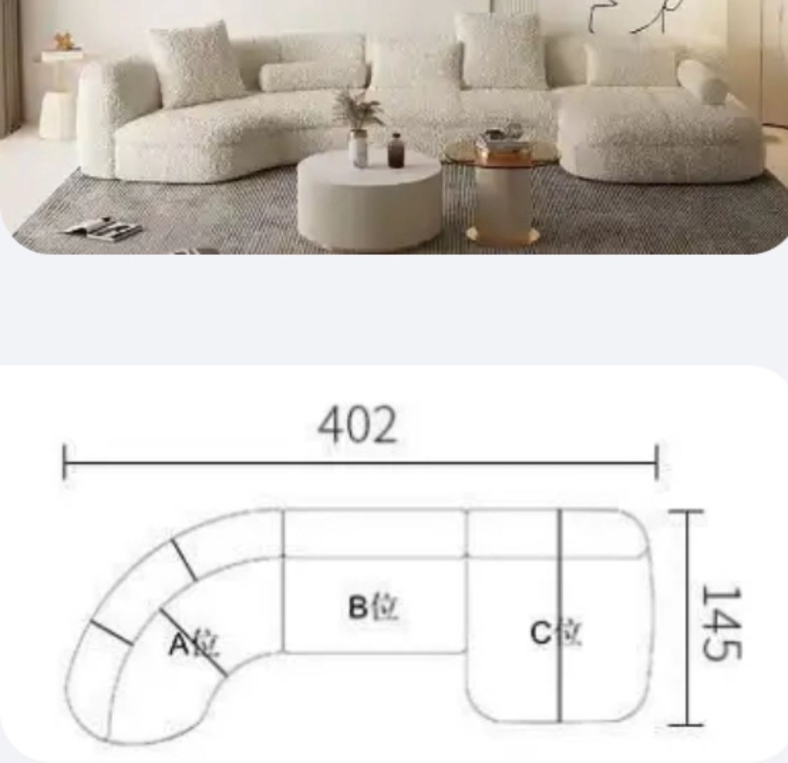 Designer  Sectional  BOUCLE Sofa