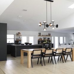 Custom Built Dining Table Solid wood Farmhouse Set Modern Rustic Bench Country Oval Round Counter Breakfast Height  Farm House 