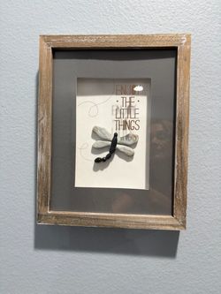 Dragonfly Pebble Art Framed Wall Decor