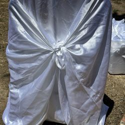 White satin Chair Covers For Parties, Weddings, Events