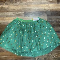 New Cat & Jack Girls Green Tutu Pattern Skirt