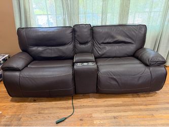 Power reclining sofa with console from living spaces