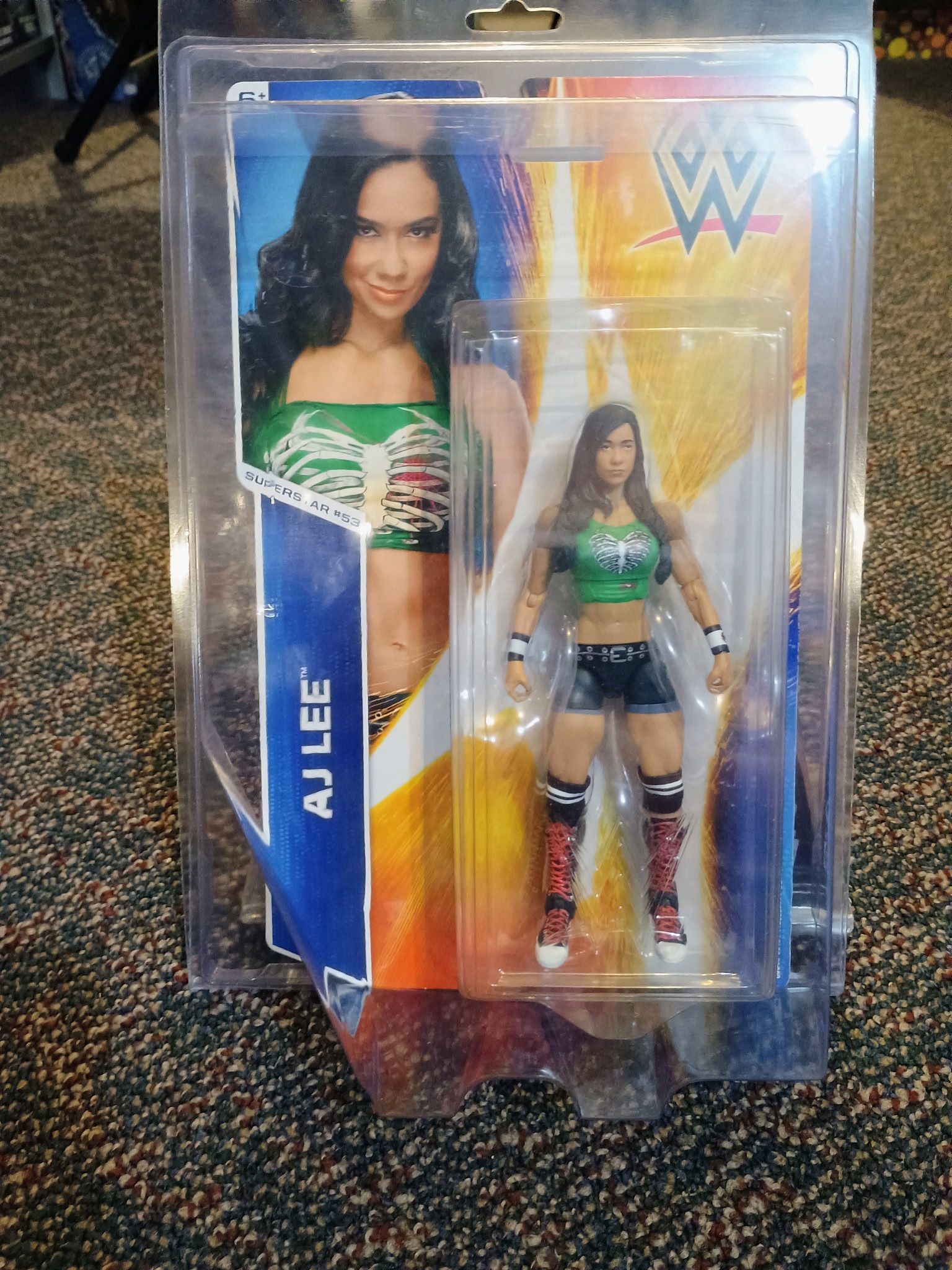 Mattel WWE AJ LEE figure Series 53 DIVA Basic Elite 2015 Green Black Widow New