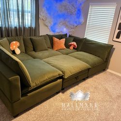Gorgeous Velvet Customizable Design Cloud Sectionals