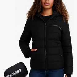 WOMENS PACKABLE PUFFER JACKET WIND- WATER RESISTANT SIZE M BRAND NEW TAGS ON- STEVE MADDEN from $70 asking only  $40