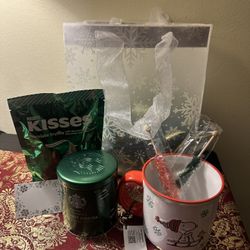 Snoopy Mug, Starbucks Hot Chocolate, Kisses Candy, Gift Bag