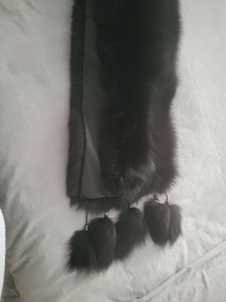 Black Fur Shawl Scarf