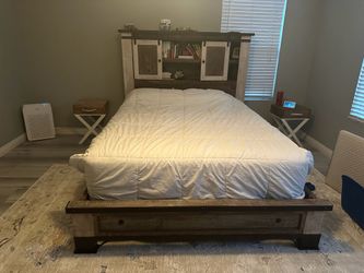 Queen size bed frame and mattress