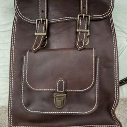Custom Handmade Dark Brown Leather Backpack New 
