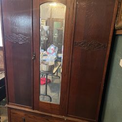 Antique Wardrobe Solid Wood 