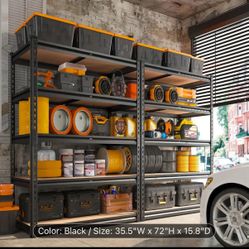 Set Of 2 Garage Shelving Storage Shelves 2000LBS